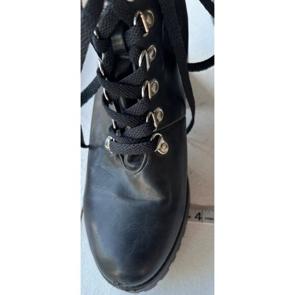 Forever 21 Heeled Ankle Biker Faux Leather Boots Women's Size 9 (READ) - Picture 6 of 14